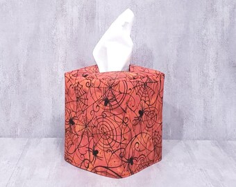 Orange And Black,Fabric Tissue Box Cover,Clothe Tissue Box Cover,Fabric Tissue Holder,Fabric Tissue Box, Fabric Tissue Cover,Halloween Decor