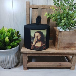 Mona Lisa, Bathroom Humor, Cabin Decor,Toilet Paper Cover,Spare Tissue Cover,Bathroom Decor,Toilet Paper Holder