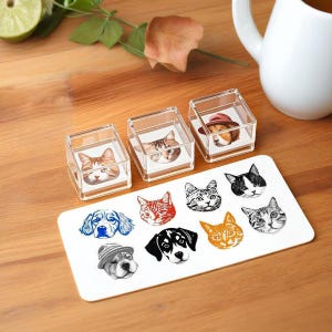 Timbro personalizzato con ritratto di animale domestico, timbro autoinchiostrante personalizzato per animali domestici, timbro personalizzato con volto di gatto, cane e pappagallo, regalo commemorativo per animali domestici