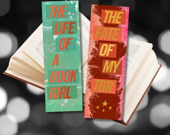 Segnalibro per amanti dei libri / Design glitterato bifacciale (download digitale)