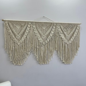Large Macrame Wall Hanging - Boho Fiber Art for Natural Home Decor