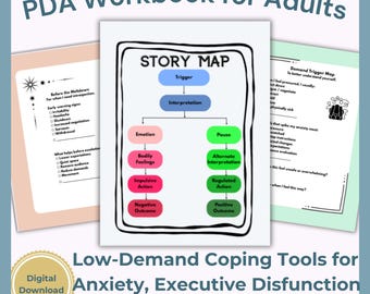 PDA Workbook for Adults, Pathological Demand Avoidance Coping Tools, Rejection Sensitivity & Anxiety Regulation Worksheets, Autism Resource