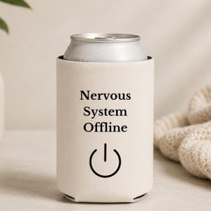Funny Can Cooler with Nervous System Offline Design, Koozie for Stress Relief, Brain Modes Collection