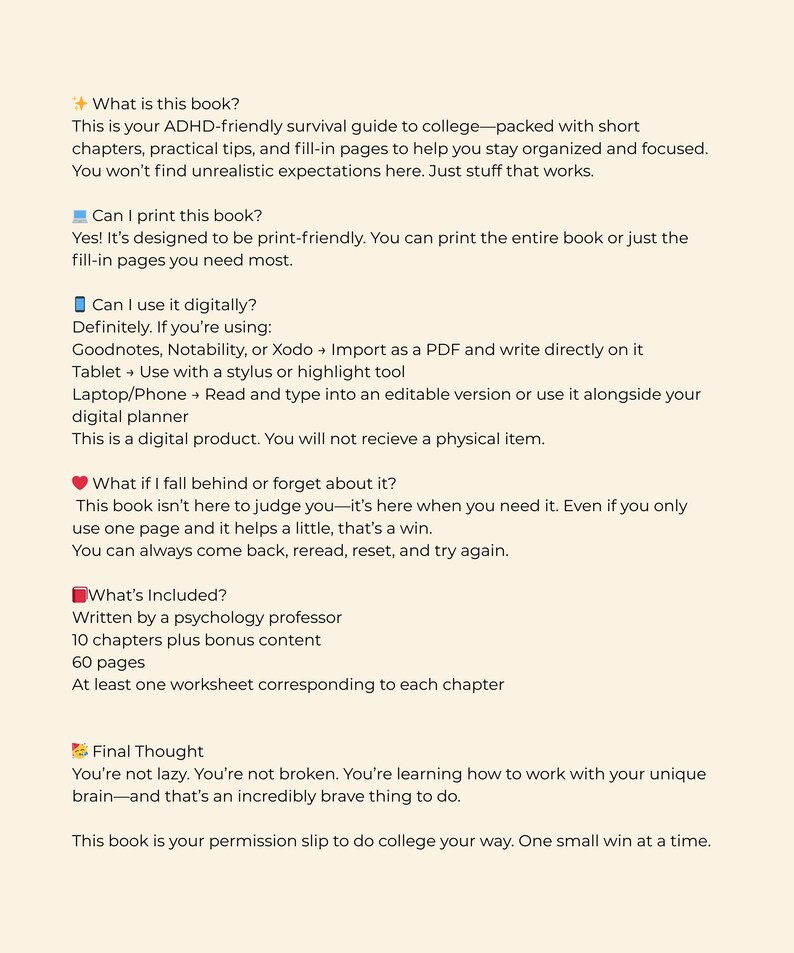 ADHD Student Guide to Crushing College: 60‑Page Ebook Including Worksheets & Bonus Content image 9
