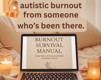 Late Diagnosed Autistic Burnout Guide PDF Neurodivergent Recovery Journal Prompts, Instant Download for Adults, Therapy Use, Support Tool