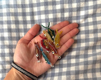 Handmade Beaded Fish Keychain: Colorful Ocean Animal Charm