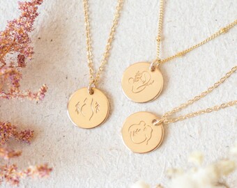 Mom Necklace | New or Expecting Mom Gift | Push Present | Pregnancy Gift | Baby Shower Gift | Mama Necklace | Round