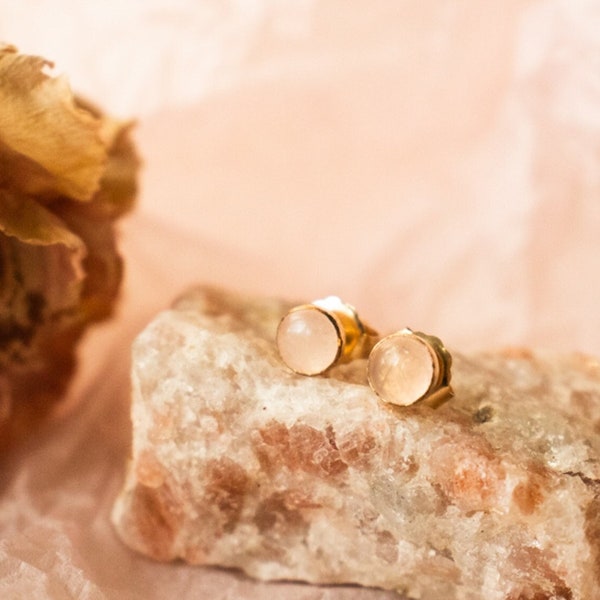 Rose Quartz Earrings | Gemstone Earrings | Rose Quartz Stud Earrings | Silver Earrings | October Birthstone | Gift For Her