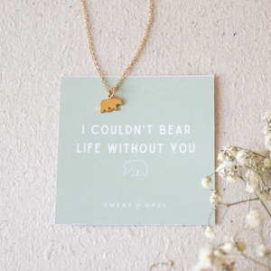 Gold Bear Necklace | Animal Jewelry | Bear Pendant Necklace | Nature Animal Necklace | Friendship Necklace Gift For Sister