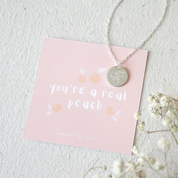 Peach Fruit Necklace | Gift for Girlfriend Necklace | Best Friend Necklace Gift | Peach of My Heart Necklace