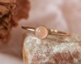 Rose Quartz Ring  | Rose Quartz Gemstone Ring | Personalized Stone Ring | Birthstone Ring