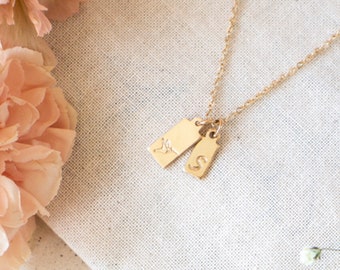 Mom Necklace | Bird Necklace | Gold Filled | New Mom Gift | Hummingbird Necklace | Initial Necklace