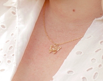 Gold Butterfly Necklace | Summer Butterfly Necklace | Best Friend Necklace | Summer Jewelry