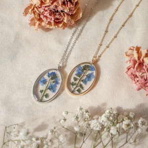 Women Coloful Flower Specimen Necklace Dried Flower Pendant Elegant Jewelry CB Women Coloful Flower Specimen Necklace Dried Flower Pendant Elegant Jewelry CB