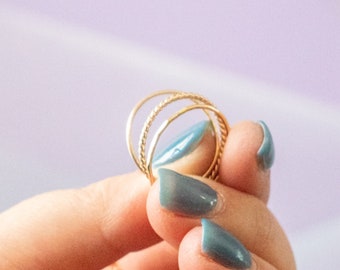 Stacking Rings | Simple Gold Ring | Minimalist Ring | Layered Ring | Dainty Ring | Gifts for Sister | Thin Gold Ring