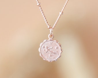 Dainty Zodiac Necklace | Rose Gold Zodiac Necklace | Horoscope Necklace | Celestial Jewelry | Birthday Gift for Her