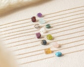 Raw Crystal Necklace Birthstone Necklace Gemstone Necklace Raw Stone Necklace Family Necklace Birthday Gift for Her Terra