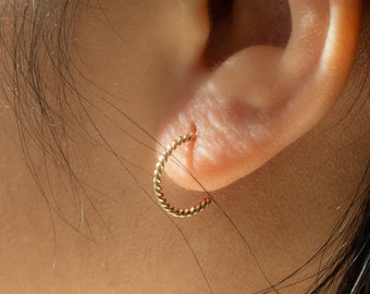 Twisted Hoop Earrings | Small Hoop Earrings | Gold Hoop Earrings | Minimalist Earrings | Cute Earrings Gift for Sister