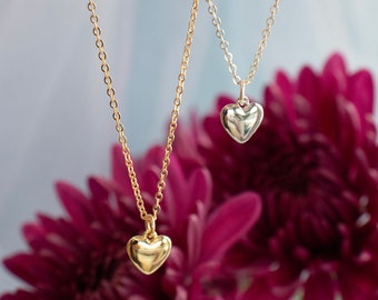 Mini Herz Anhänger Halskette | Geschenk für Sie | Liebe Charm Halskette | Gold Filled Herz Halskette