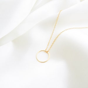 Gold Circle Necklace Eternity Necklace Karma Necklace Layering Necklace Delicate Necklace Dainty Necklace Gift for Wife image 3