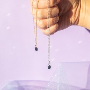 Black Onyx Necklace | Delicate Gemstone Necklace | Black Stone Necklace | Witch Jewelry | Protection Necklace