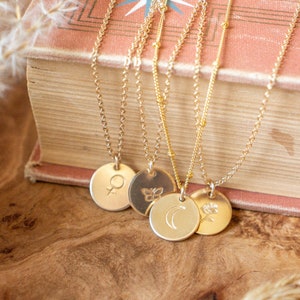 Gold Coin Necklace | Personalized Coin Necklace | Butterfly Charm Necklace | Gold Dandelion Necklace | Rose Necklace | Birthday Gift