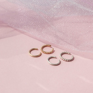 Boucle d'oreille sans piercing | Boucles d'oreilles en or ou en argent Or | Faux piercing | Bijou d'oreille délicat | Cache-oreilles | Bijoux de corps d'été