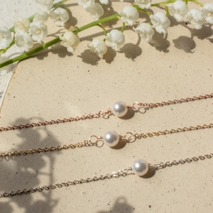 Dainty Pearl Bracelet | Gold or Silver Pearl Bracelet | Bridesmaid Gift | Bridesmaid Proposal | Pearl Jewelry