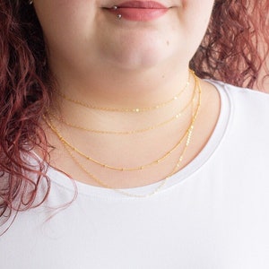 Gold Chain Necklace Layering Necklace Sterling Silver Chain Dainty Minimalist Necklace Simple Necklace Dainty Jewelry image 1
