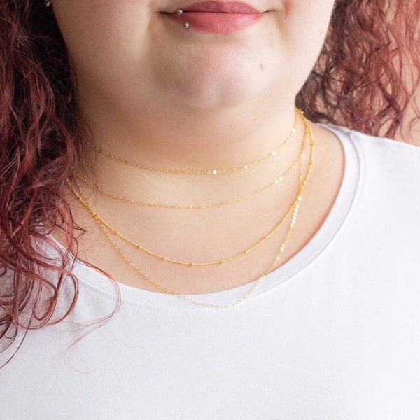 Gold Chain Necklace | Layering Necklace | Sterling Silver Chain | Dainty Minimalist Necklace | Simple Necklace | Dainty Jewelry