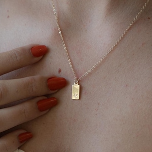 Initial Tag Necklace | Personalized Gold Tag Necklace | Gold Initial Tag | Personalized Mom Gift | Medium Tag | Mom Necklace