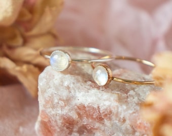 Rainbow Moonstone Ring | Natural Moonstone | Dainty Gemstone Ring | June Birthstone Ring | Birthday Gift for Her