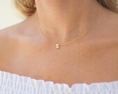 Gold Initial Necklace Minimal Initial Necklace Tiny Initial Necklace Name Necklace Gold Letter Necklace Personalized Name Necklace