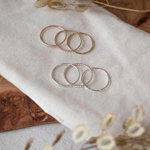Anillos apilables / Anillo simple relleno de oro de 14 quilates / Anillo minimalista / Anillo en capas / Anillo delicado / Anillos resistentes al agua imagen 10