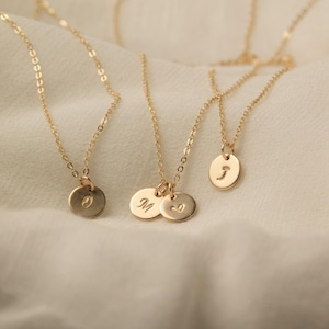 Dainty Gold Initial Necklace | New Mom Gift Necklace | Monogram Heart Necklace | Personalized Family Necklace