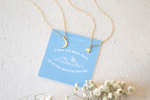 Mom and Me Celestial Necklace Moon and 