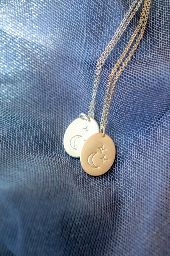 Star Necklace Crescent Moon Necklace 
