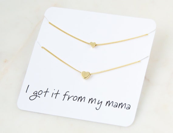 Mother Daughter Heart Necklace Valentine S Day Gift For Etsy