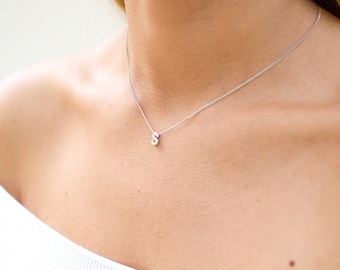 Tiny Custom Initial Necklace | Silver Name Necklace | Minimal Initial Necklace | Letter Necklace | Gift For Sister | Gift For Daughter