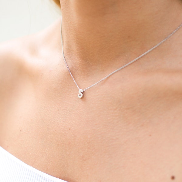 Tiny Custom Initial Necklace | Silver Name Necklace | Minimal Initial Necklace | Letter Necklace | Gift For Sister | Gift For Daughter