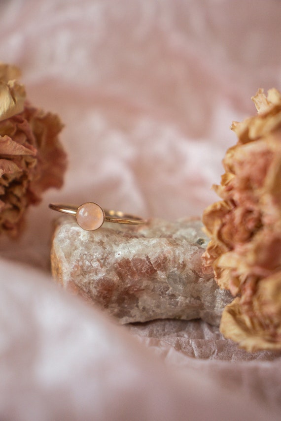 Rose Quartz Ring  | Rose Quartz Gemstone Ring | Personalized Stone Ring | Birthstone Ring