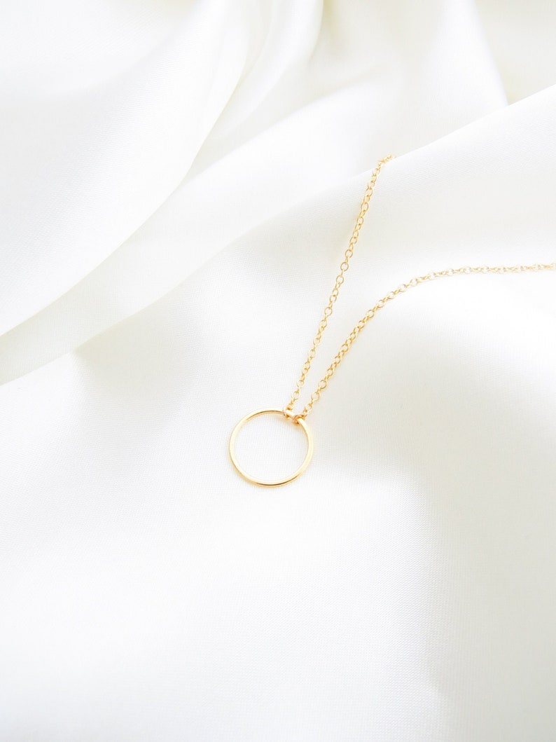 Gold Circle Necklace Eternity Necklace Karma Necklace Layering Necklace Delicate Necklace Dainty Necklace Gift for Wife image 3