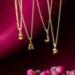 Collier initial en or | Collier lettre personnalisé | Collier pendentif lettre en or délicat | cadeau pour elle | Collier lettre bulle