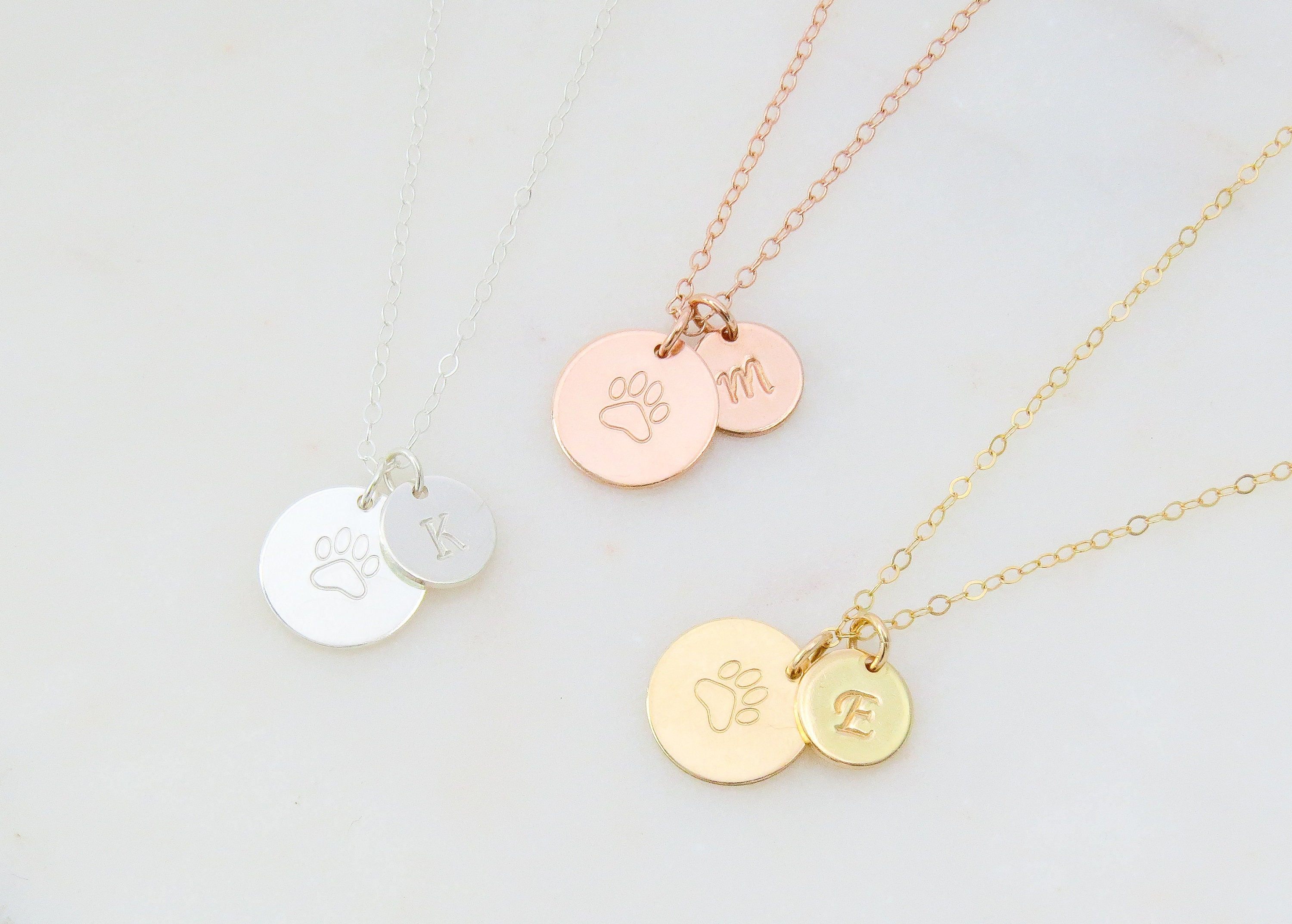 Paw Print Necklace | Personalized Dog Lover Gift | Cat Lover Gift | D…