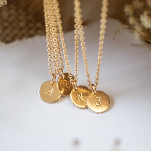 Gold Filled Initial Necklace Gold Necklace Gold Initial Etsy