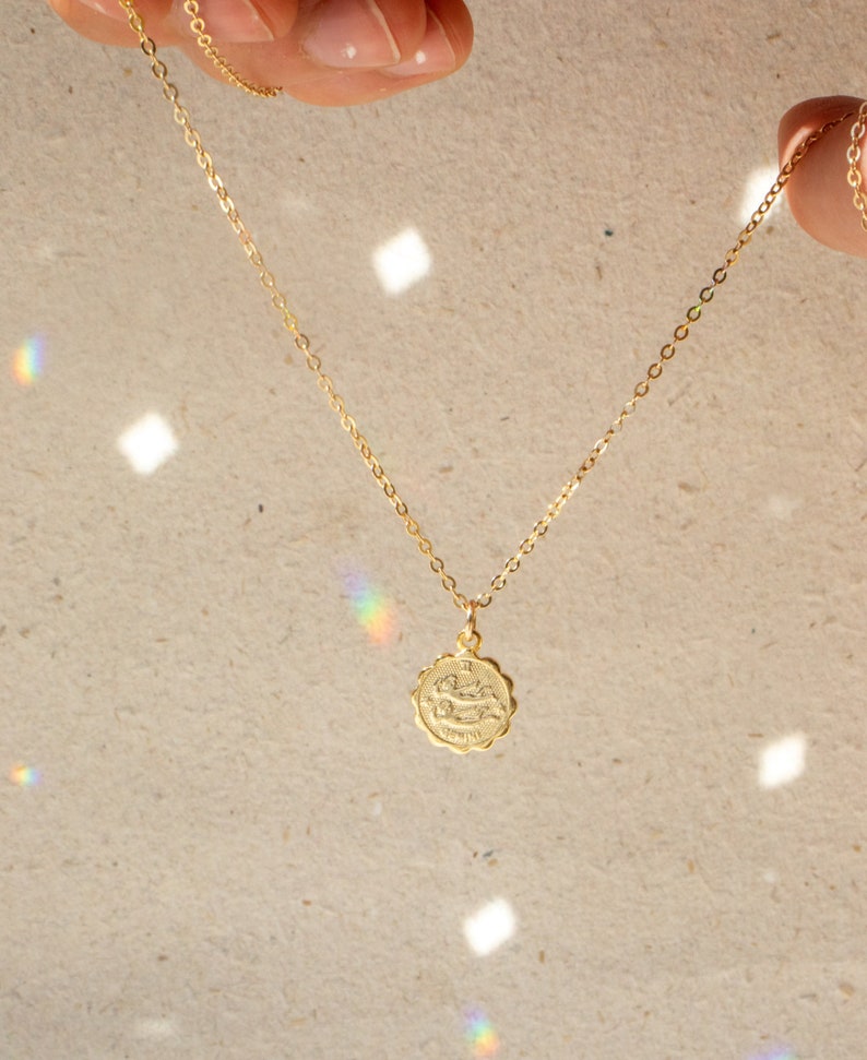 Dainty Zodiac Necklace Zodiac Necklace Delicate Zodiac Necklace Gold Zodiac Necklace Taurus Necklace Celestial Jewelry image 1