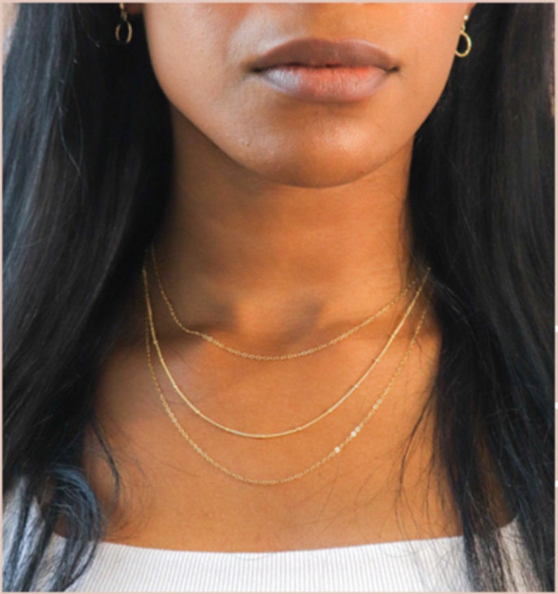 Gold Chain Necklace Layering Necklace Sterling Silver Chain Dainty Minimalist Necklace Simple Necklace Dainty Jewelry image 4