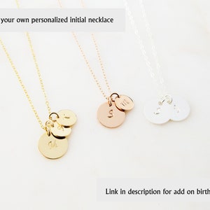 Initial Necklace Gold Letter Necklace Personalized Everyday Necklace Custom Necklace Gift for Mom Medium Coin Necklace image 7