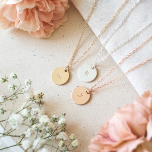 Initial Necklace | Gold Letter Necklace | Personalized Everyday Necklace | Custom Necklace Gift for Mom | Medium Coin Necklace