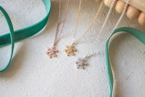 Dainty 2024 snowflake necklace